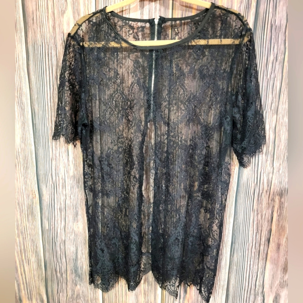 SOFT Black Lace Blouse Size 1x